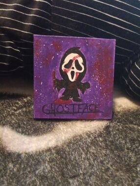 Hand Crafted Purple Ghostface Horror Painting